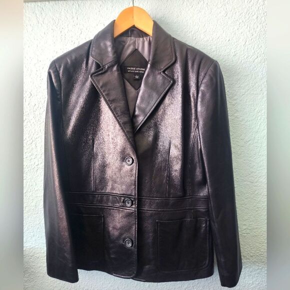Valerie Stevens lamb leather sport blazer jacket - Picture 1 of 9